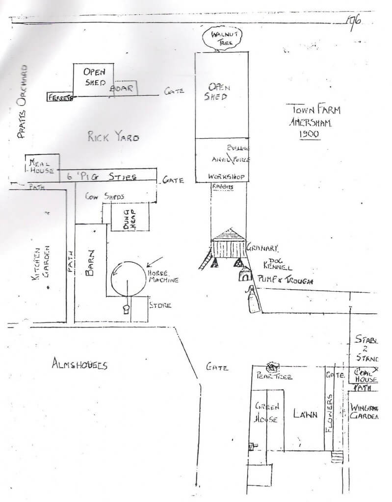 Reg Mason's memory of the layout of the farm in 1900
