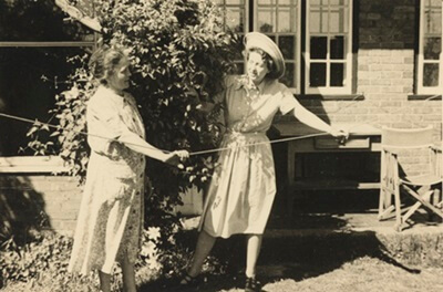 Marie-Hauptmann and Marie-Louise in the garden at Cornerways