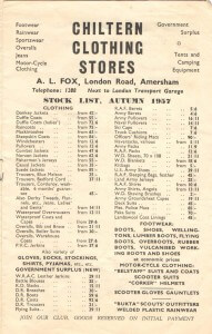 Fox's 1957 prices 