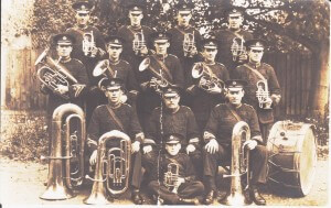 The band in 1926 with uniforms aquired secondhand from a Wycombe band, with Herbert Fountain in the centre front row.