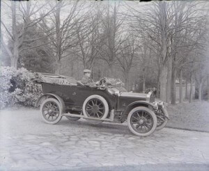 Mr Garrett-Pegge in his car, probably at Chesham Bois Manor