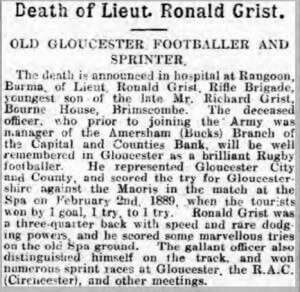 25.05.1918 Gloucester Journal - Lt Grist obituary.bmp
