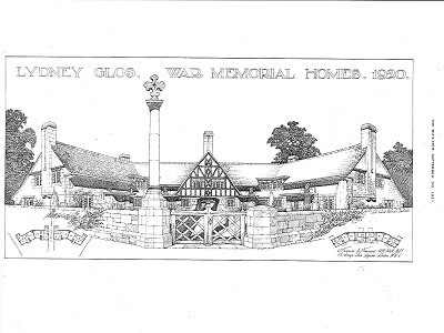 Harold Kennard’s 1920 drawing of cottages and War Memorial for Lyndey in Gloucestershire possibly inspired by Anne’s Corner