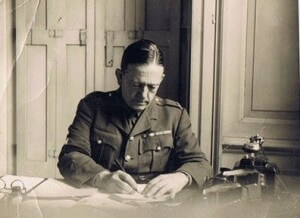Colonel Thomas Kendrick at his desk in Latimer House (PHO3638)