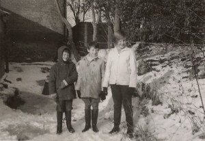 Angus, Neal Wyman (who lived in 'Whyte Posts' ) and me on the river in winter 1963