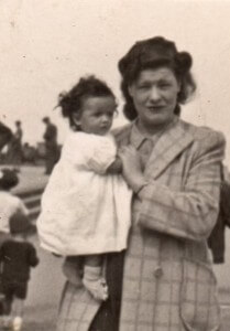 Janice Plant aged 5 months with her mother 
