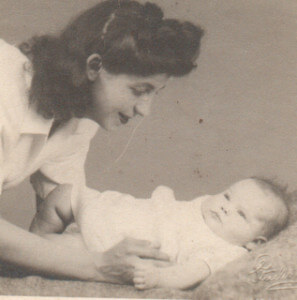 Kay with her Mum 1945