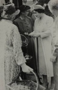 Josephine (in the floral dress) meeting Queen Elizabeth in 1941