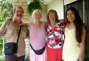 Elizabeth today in Australia with daughter Skye, son David and Daughter-in-law Choosri