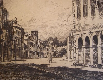  Detail of Monk’s Market Hall etching showing Amersham High Street courtesy of https://www.the-saleroom.com