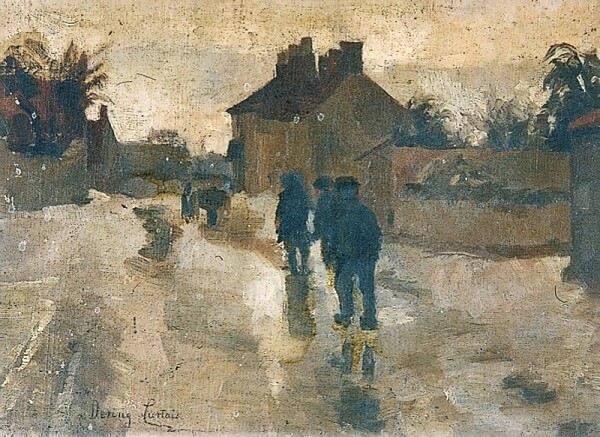 Figure in Street, by Mary Dering Curtois, a view of Little Missenden courtesy of Canterbury Museums and Galleries, Art UK
