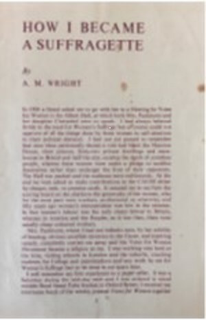 Margaret Wright's pamphlet