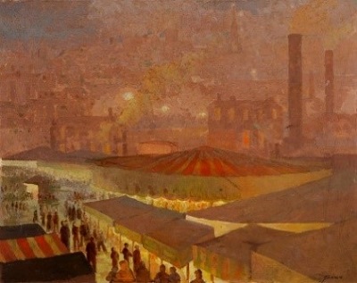 John Simmons’ painting, Sheffield Fair courtesy Museums Sheffield