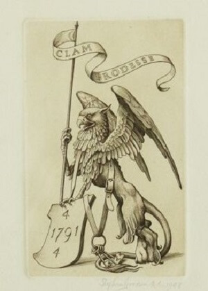 1947 engraving for the Griffin Club courtesy of Amersham Museum showing the date of the club’s foundation and the club’s motto ‘Clam Prodesse’, meaning ‘Secretly benefit’