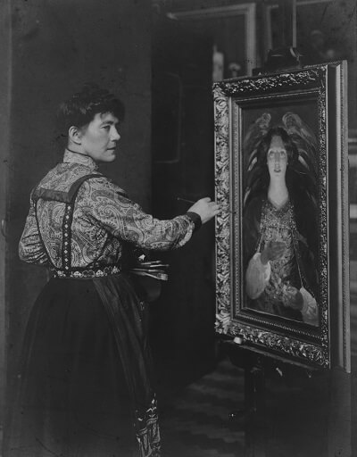 R.J.W. Haines, Louise Jopling at an easel, c. 1902, Image © The Hunterian, University of Glasgow, 2015
