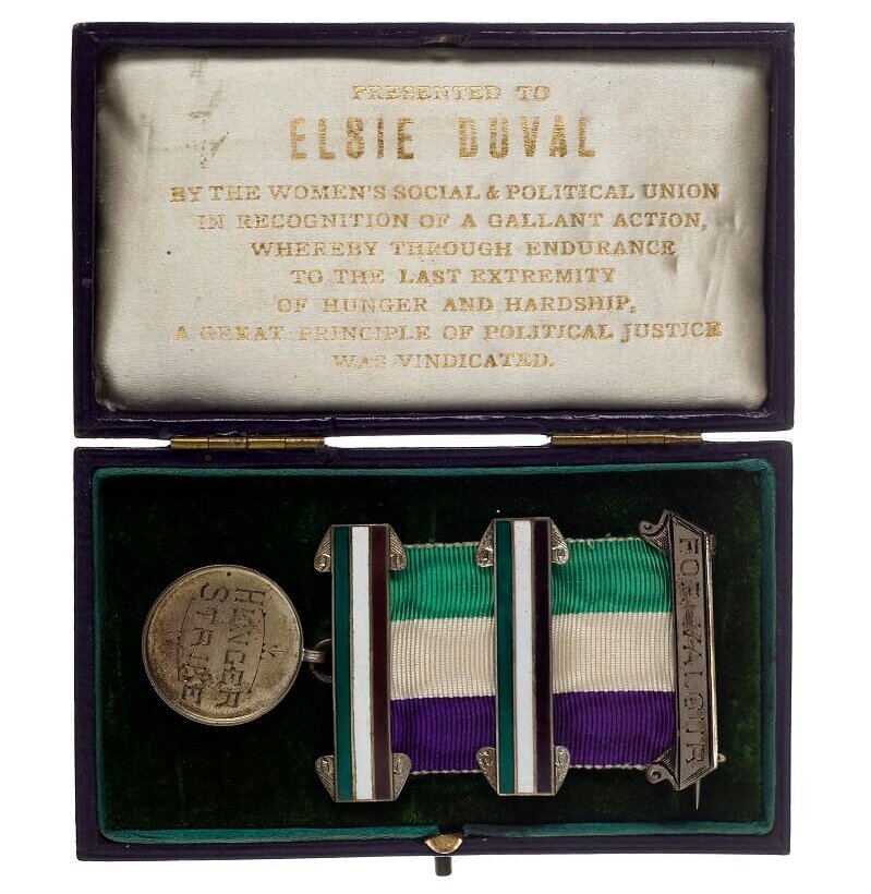 Elsie Duval’s hunger strike medal courtesy of The Women’s Library @ LSE