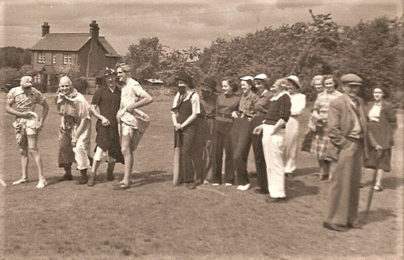Coronation Cricket match at Winchmore Hill where the men’s team dressed as women and the women’s team dressed as men!