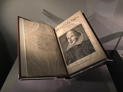 Engraving of William Shakespeare by Martin Droeshout in the First Folio of his plays, published in 1623