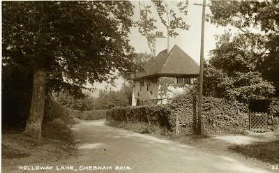 Holloway Lane, Chesham Bois c 1937 which derives from the Old English hola weg meaning sunken road