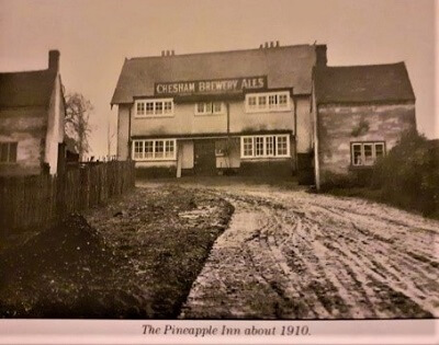 1910 photo of the Pineapple Inn, now known as The Pomerory from Ivor White’s A History of Little Chalfont 