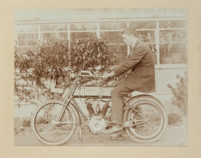 Nigel Col at Elangeni on bike around 1908-400