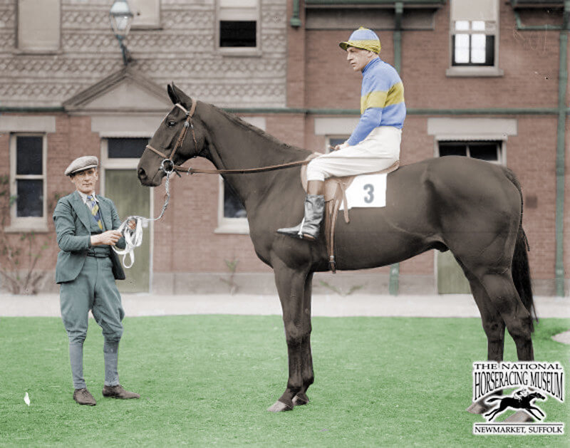 Golden Miller and jockey in DP’s racing colours, courtesy of the Horse Racing Museum