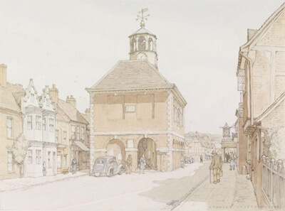 Stanley Anderson’s watercolour of the Market Hall, Amersham in the V&A Collection of Recording Britain