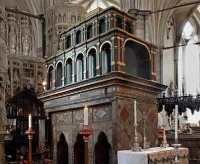 The magnificent tomb of Edward the Confessor and Queen Edith in Westminster Abbey