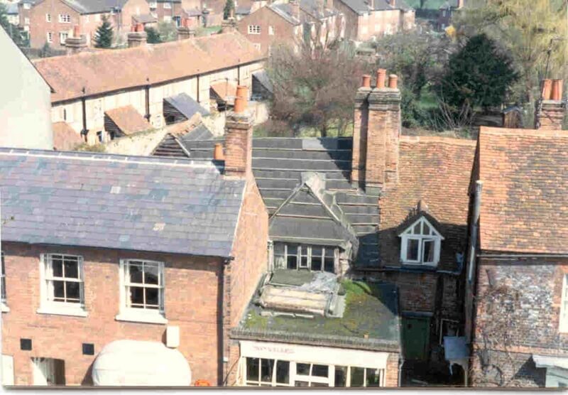 49 and 51 High Street during the restoration of 49 c 1990