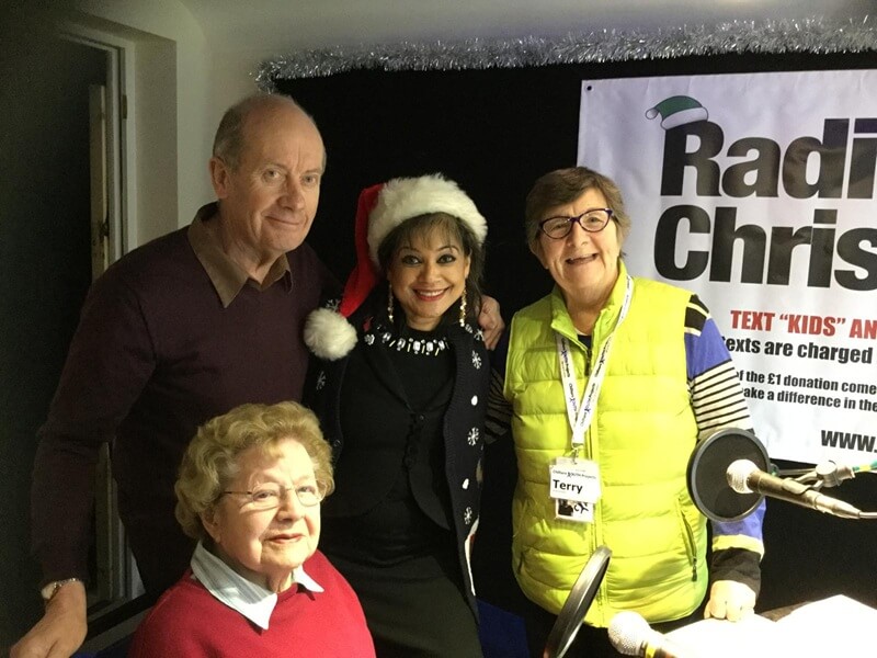 Mike Armstrong, Vera and Mimi promoting the AAG Christmas Festival at Amersham’s Radio Christmas